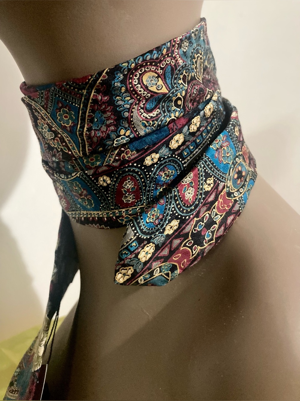 Vintage 70s Pierre Cardin Silk Tie - Rare Paisley Mandala Flowers Design